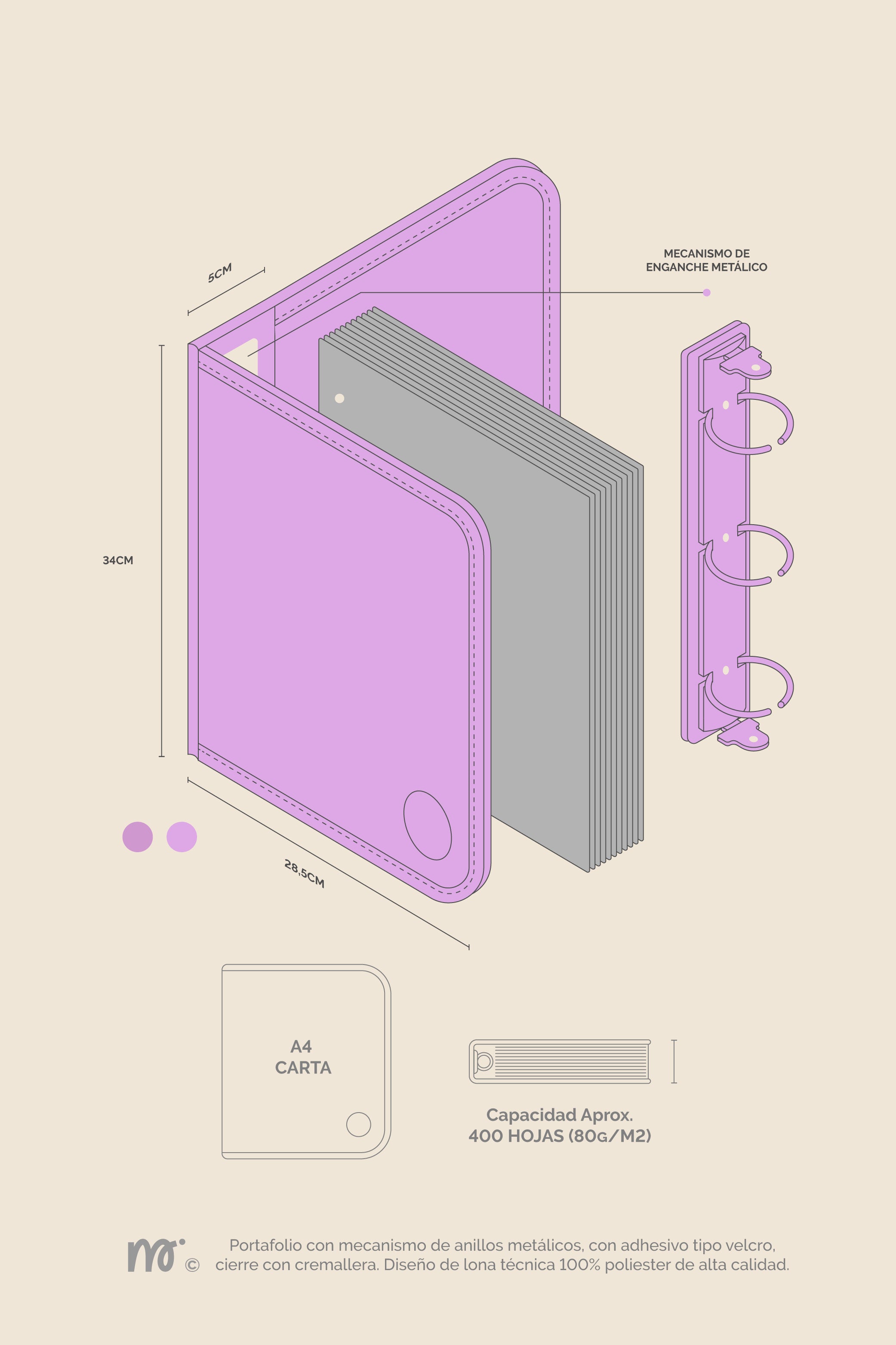 PORTAFOLIO ORGANIZADOR CLOE 400 HOJAS