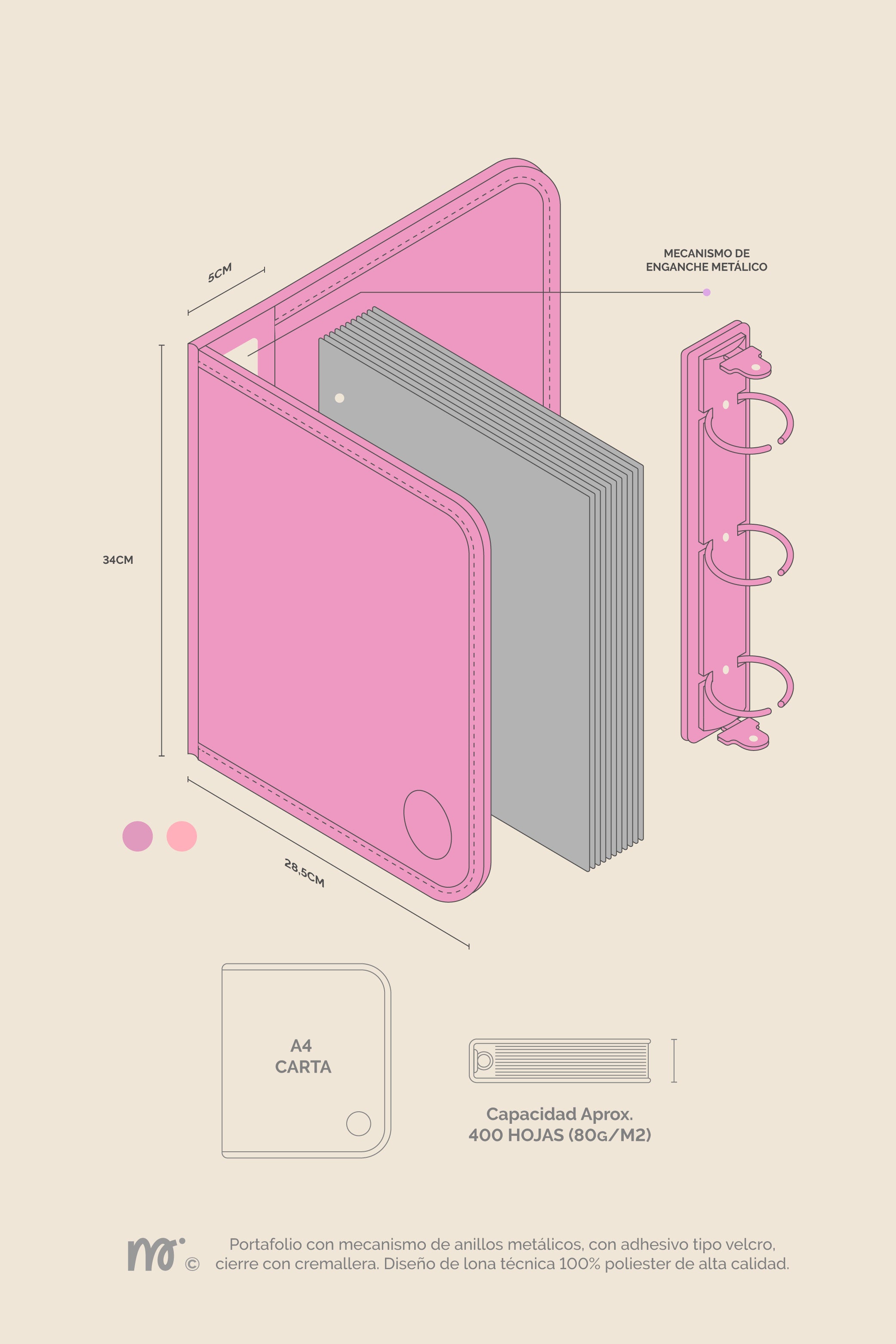 PORTAFOLIO ORGANIZADOR CLOE 400 HOJAS