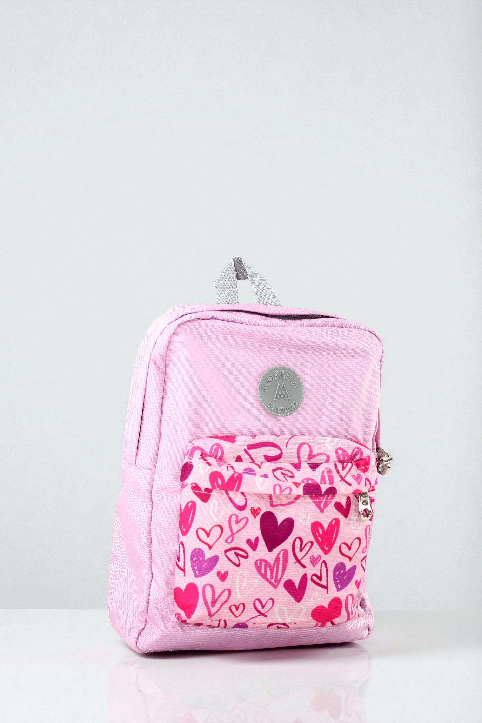 MALETIN MOSHILA GO ROSADO CLARO BOLSILLO CORAZONES